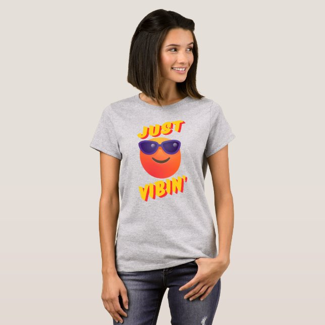 T-shirt Tee esthétique de refroidissement avec Cool Emoji  (Devant entier)
