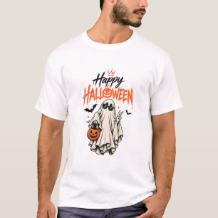 T-shirt Tee fantôme mignon Bonne Halloween Citrouille
