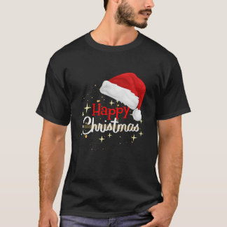T-shirt Tee festif Chapeau de Noël Joyeux