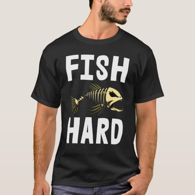 T-shirt Tee Fish Hard Squelette Os de Poisson Tees Dents A (Devant)
