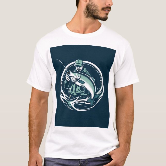 T-shirt Tee Fish Whisperer Style Badge de Pêcheur (Devant)