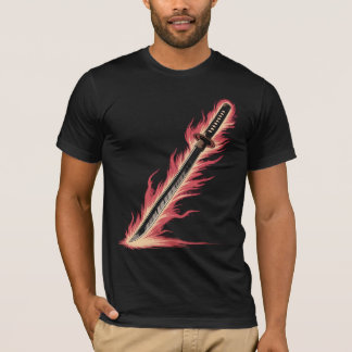 T-shirt Tee Flaming Sword | Chemise graphique Fire Blade