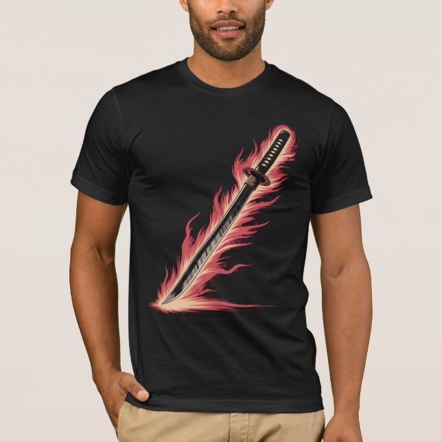 T-shirt Tee Flaming Sword | Chemise graphique Fire Blade (Devant)