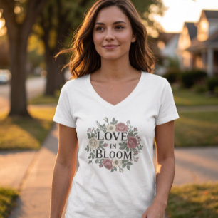 T-shirt Tee Floral Love in Bloom Romantique