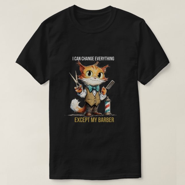 T-shirt Tee Fun Chat Coiffeur (Design devant)