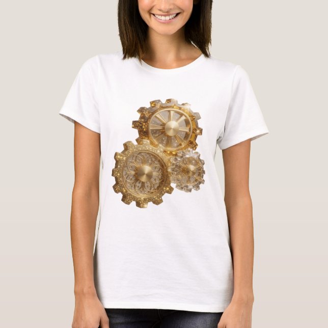 T-shirt Tee GEMS IN THE GEAR Argent Chic (Devant)