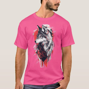T-shirt Tee graphique Wolf Gras - Rose Vibrant