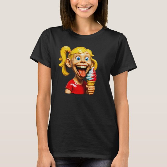 T-shirt Tee Ice Cream Laugh (Devant)