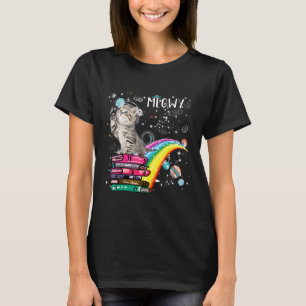 T-shirt Tee Livre Meowy Astronautes Chat Astronaute Rétro