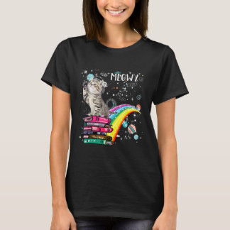 T-shirt Tee Livre Meowy Astronautes Chat Astronaute Rétro