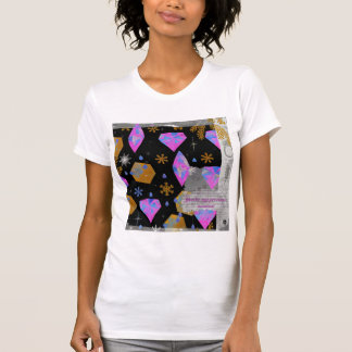 T-shirt Tee Luxe Pink Diamonds & Golden Stars