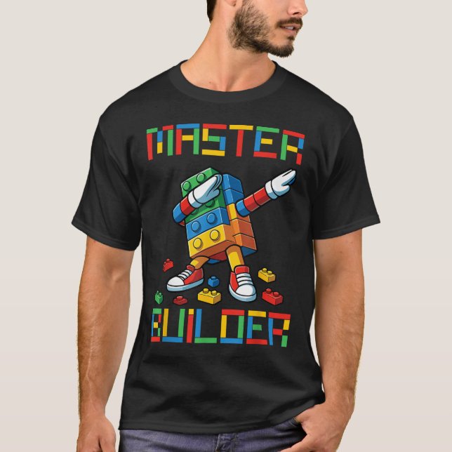T-shirt Tee Master Builder Blocs de Dabbing Briques Constr (Devant)
