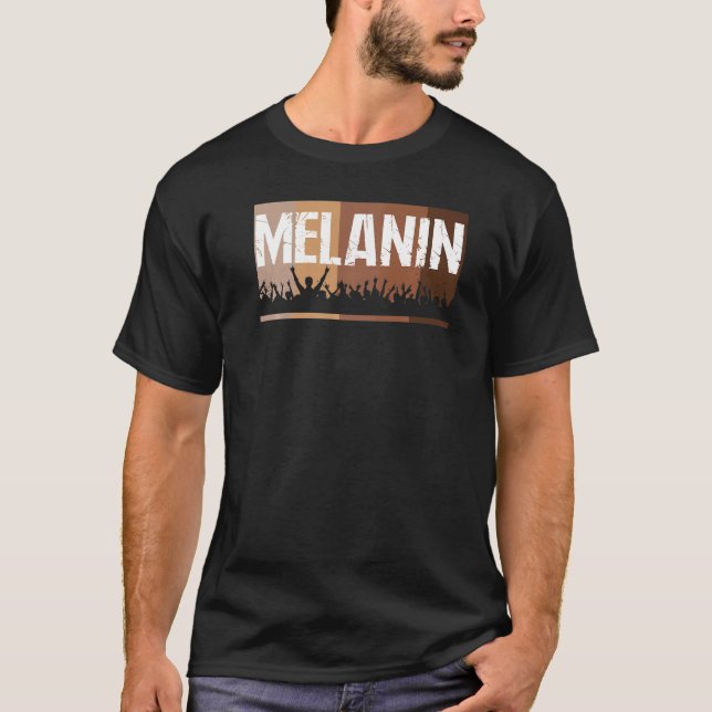 T-shirt Tee Melanin Black Pride Black History Mois Black (Devant)