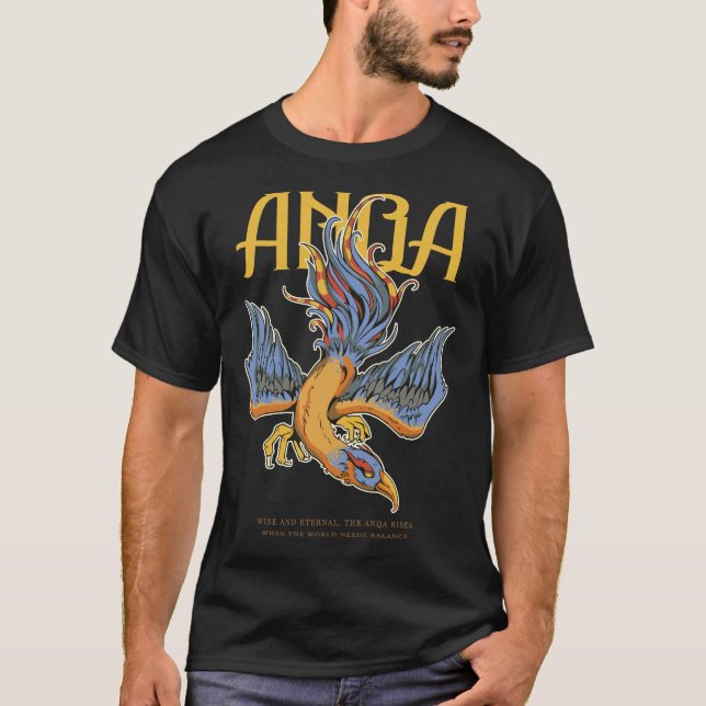 T-shirt Tee Mythique Anqa - Phénix de la Flamme Éternelle (Devant)