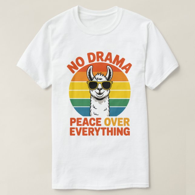 T-shirt Tee No Drama Llama (Design devant)