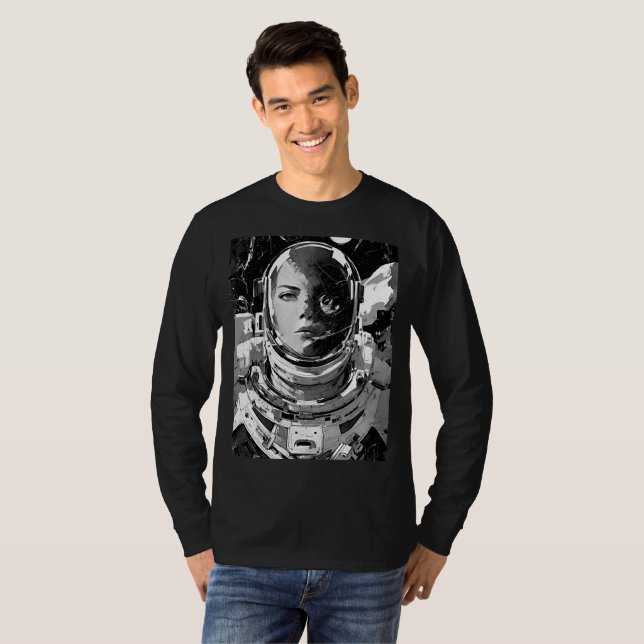 T-shirt Tee Noir Astronaute Muse (Devant entier)