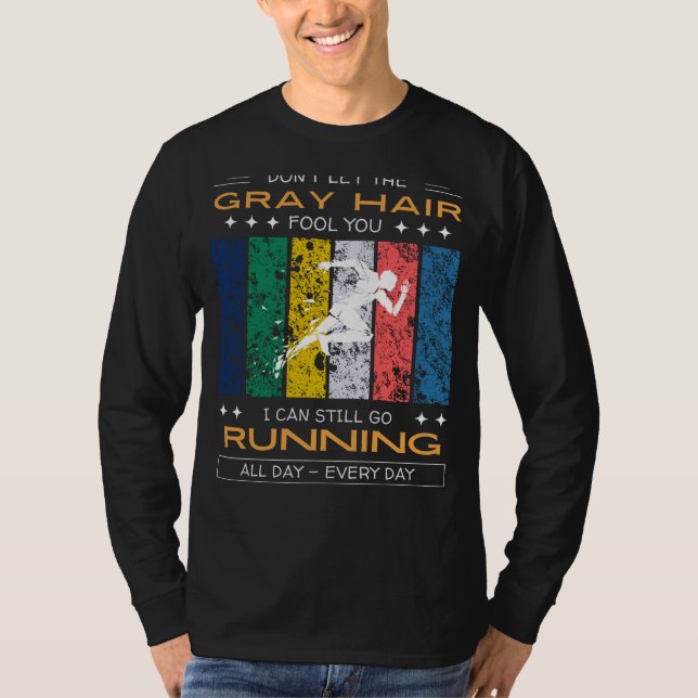 T-shirt Tee pour Enthousiaste de Course à Pied - Cheveux G (Devant)