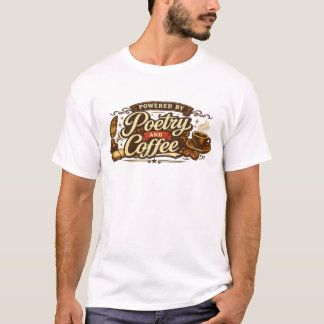 T-shirt Tee propulsé par la poésie et le café. vue 1 Propu