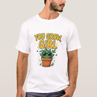 T-shirt Tee Pun de plante You Grow Girl Lunettes de soleil