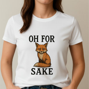 T-shirt Tee Pun Oh Pour Renard Tee; Rétro Mignon Sassy Ren