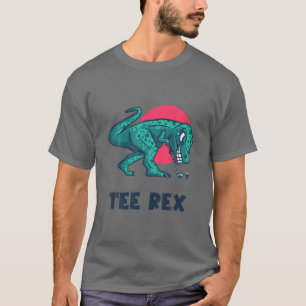 T-shirt Tee Rex Playing Golf - Golf Rex Pun Golf Tee Di