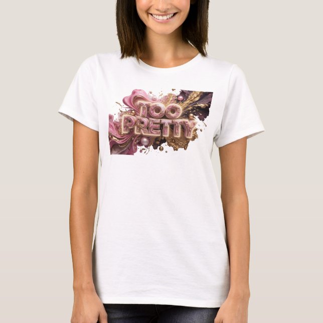 T-shirt Tee rouge gras TROP JOLIE (Devant)