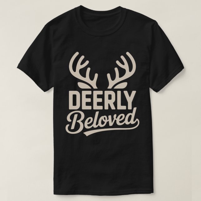 T-shirt Tee-shirt à cornes de Noël adoré (Design devant)