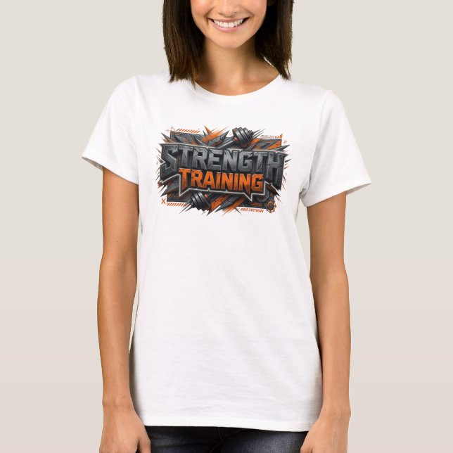 T-shirt Tee-shirt à déclaration STRENGTH TRAINING rose mod (Devant)
