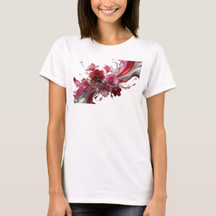 T-shirt Tee shirt à slogan de roses roses rouges et PINK s