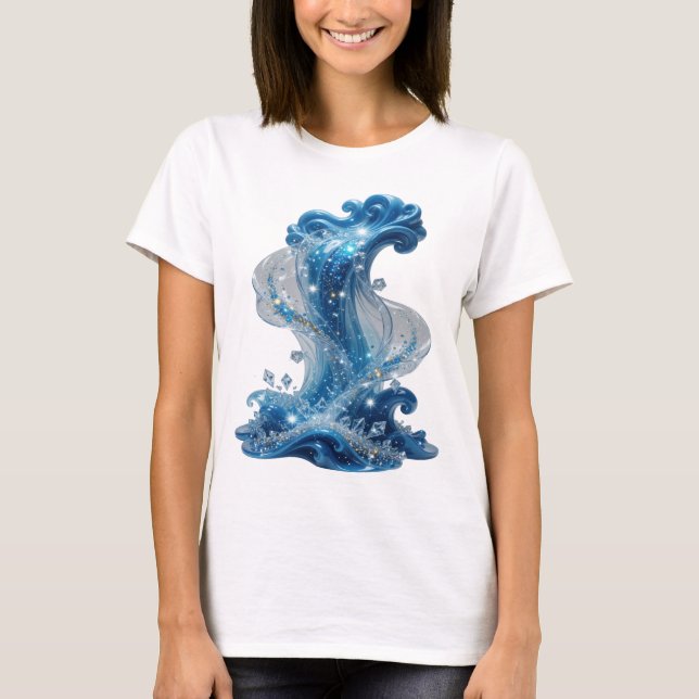 T-shirt Tee-shirt à slogan Stylish Silver WATER WAVE (Devant)