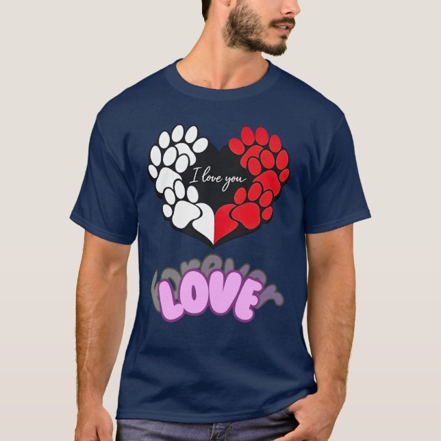 T-shirt Tee-shirt Adorable Coeur d'Animal (Devant)