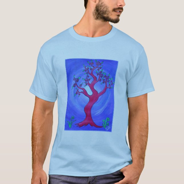 T-shirt Tee - shirt adulte - simplement rouge l'arbre (Devant)
