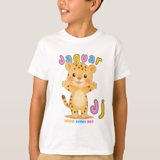 T-shirt Tee-shirt Alphabet « J est pour Jaguar » – Grandir