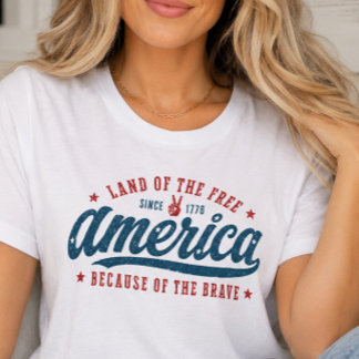 T-shirt Tee-shirt America Because of the Brave
