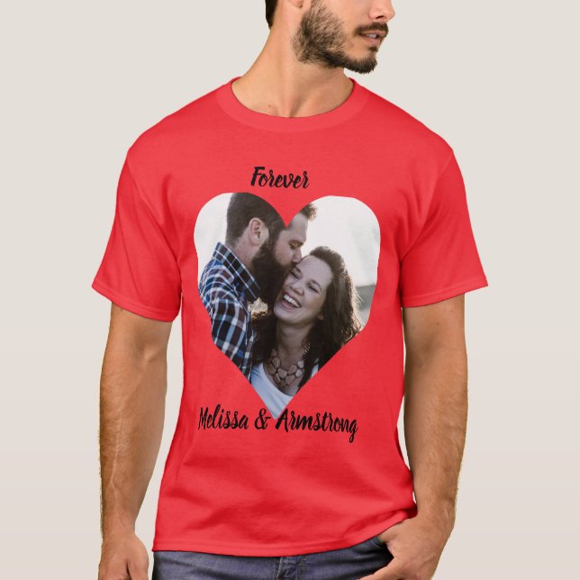 T-shirt tee-shirt amoureux personnalisées avec noms. (Devant)
