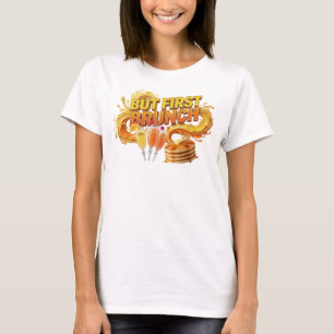 T-shirt Tee-shirt avec déclaration BRUNCH D'ABORD Orange c