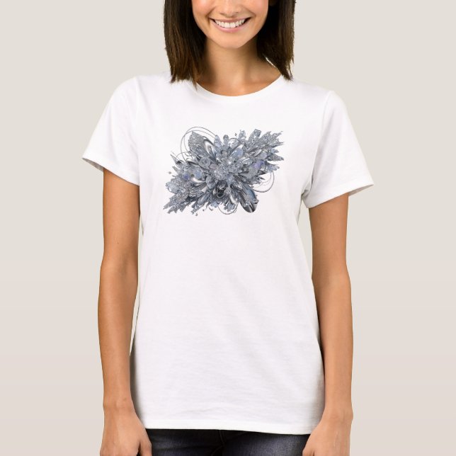 T-shirt Tee-shirt avec déclaration d'art abstrait gris Sna (Devant)