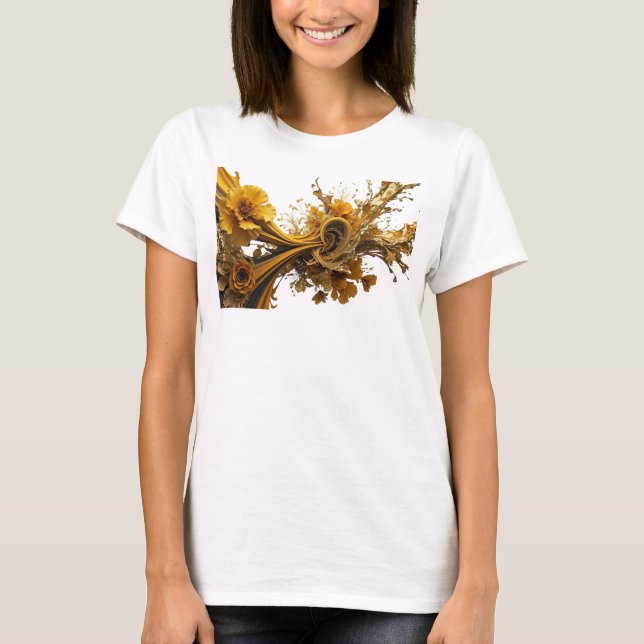 T-shirt Tee-shirt avec déclaration d'art abstrait Or Edgy (Devant)