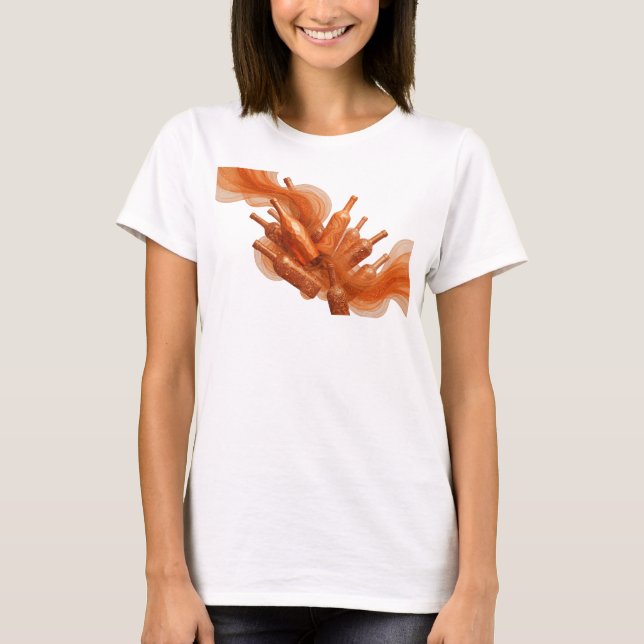 T-shirt Tee-shirt avec déclaration d'art abstrait Orange S (Devant)