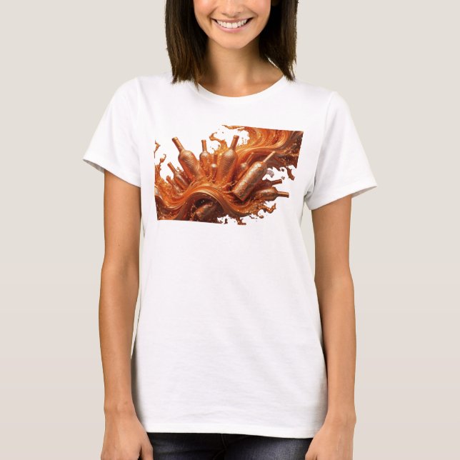 T-shirt Tee-shirt avec déclaration d'art abstrait rouge Sn (Devant)