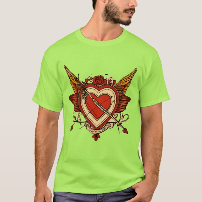T-shirt Tee-shirt avec flèche d'amour de Cupid (Devant)