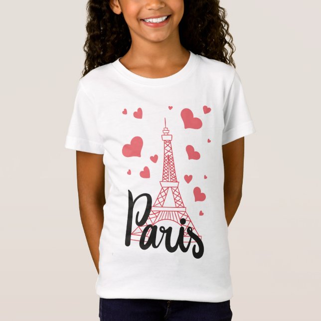 T-Shirt Tee Shirt Basic Fille Paris (Devant)