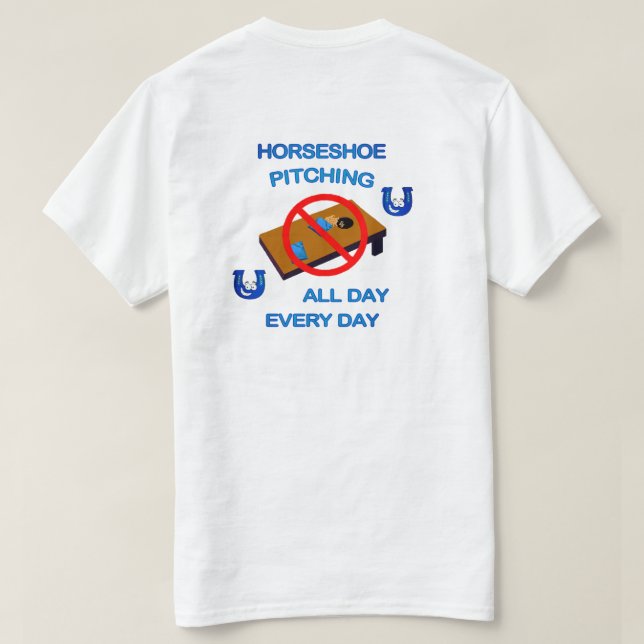 T-shirt Tee-shirt Basic White All Day HorseShoes (Design dos)