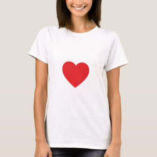 T-shirt Tee - shirt blanc adapté par coeur rouge