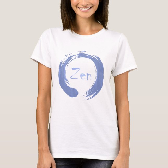 T-shirt Tee - shirt bleu Zen Ensō (Devant)