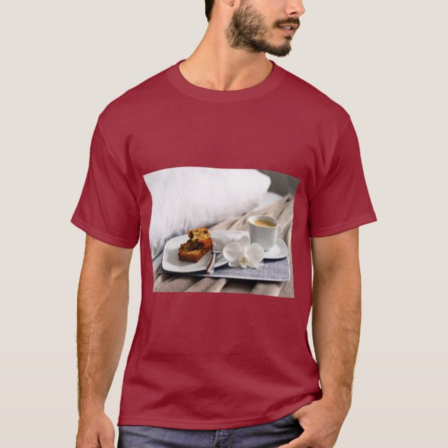 T-shirt Tee-shirt Café & Petit-déjeuner au Lit (Devant)