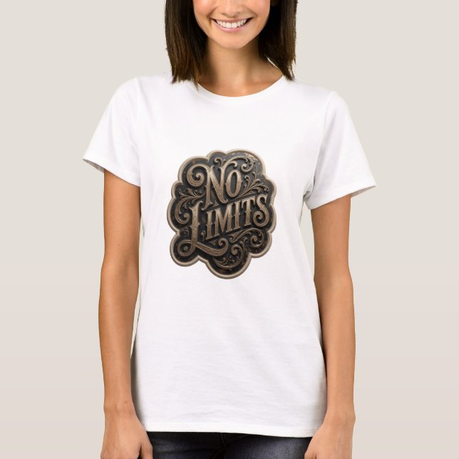T-shirt Tee-shirt Catchy Gold Statement SANS LIMITES (Devant)