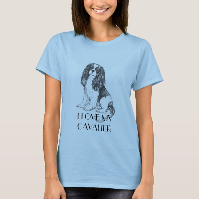 T-shirt Tee - shirt cavalier, J'AIME MON CAVALIER (Devant)