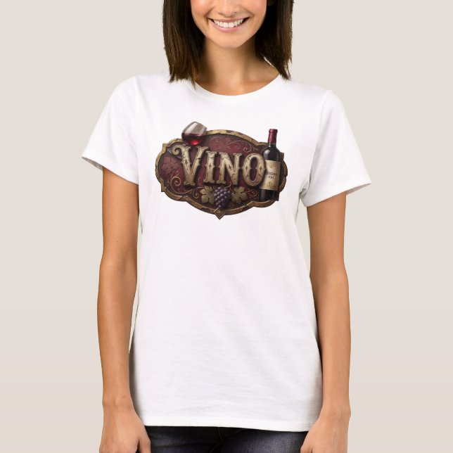 T-shirt Tee-shirt Classique Gold VINO Statement (Devant)