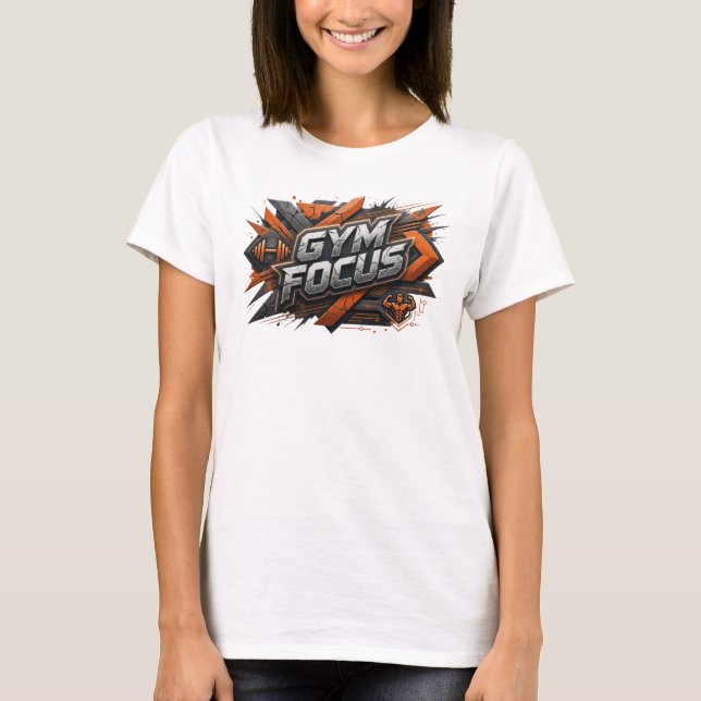 T-shirt Tee-shirt classique rose à déclaration GYM FOCUS (Devant)